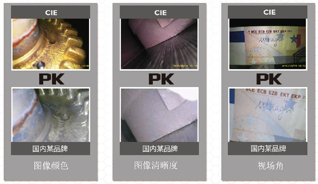 30萬像素的CMOS圖像傳感器讓CIE汽車內窺鏡的圖像顯示效果清晰、畫質感更好。